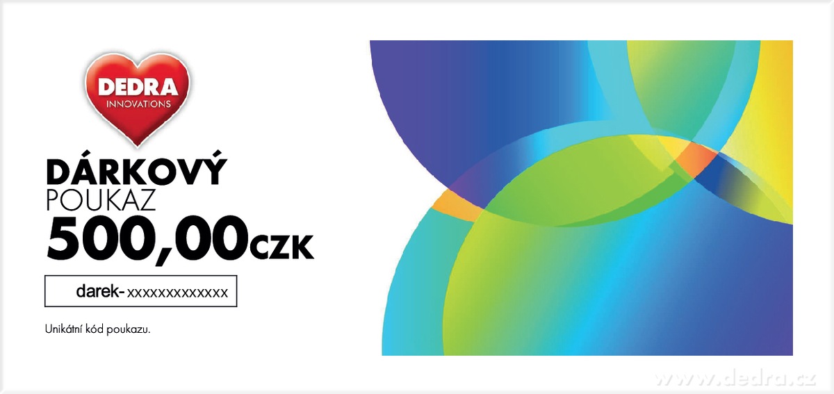 Dárkový poukaz DEDRA, 500 Kč / 20 € | Pomůcky prodejce ÔŁĄ´ŞĆ | Grand Móda